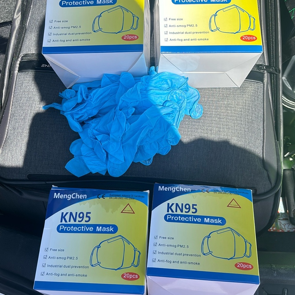 4 box of kn 95 masks 20 count each and a handful of gloves! A steal!Literally!